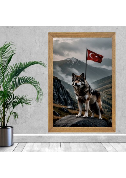 Türk Bayrağı, Türkçü, Bozkurt Tablo, Çerçeveli Cam Tablo 20X30 cm fiyatları