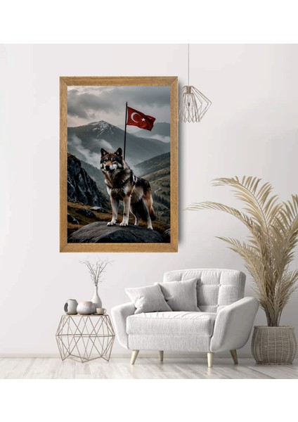 Türk Bayrağı, Türkçü, Bozkurt Tablo, Çerçeveli Cam Tablo 20X30 cm modelleri