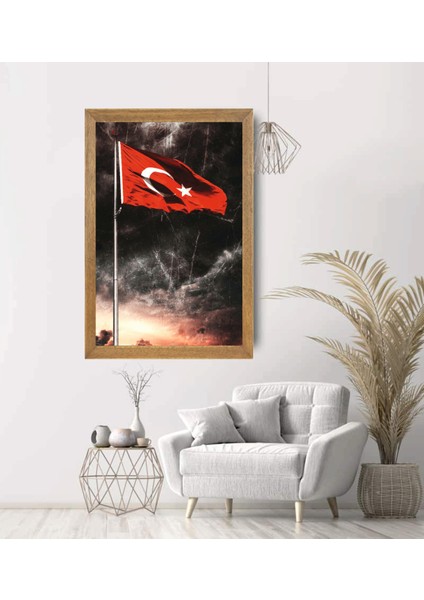 Türk Bayrağı Tablo, Çerçeveli Cam Tablo 20X30 cm modelleri