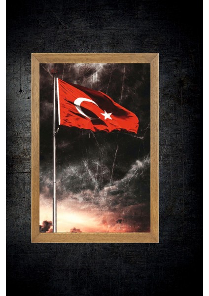 Türk Bayrağı Tablo, Çerçeveli Cam Tablo 20X30 cm fırsatları