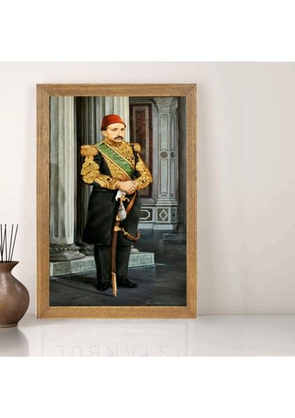 Sultan Abdülhamit Han Tablo, Çerçeveli Cam Tablo 30X45 cm