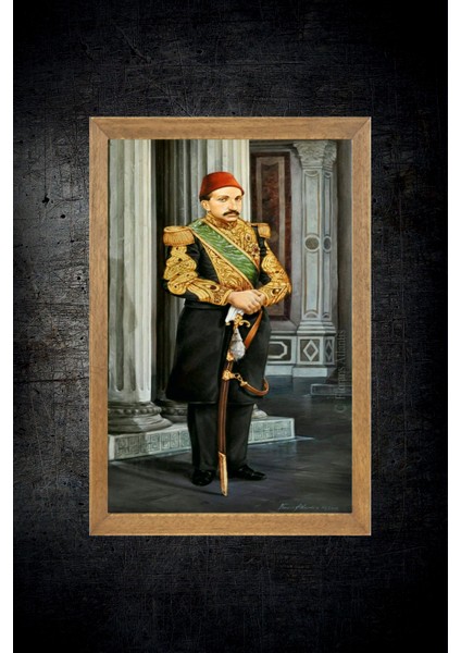 Sultan Abdülhamit Han Tablo, Çerçeveli Cam Tablo 30X45 cm