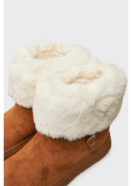 4g Logolu Süet Yapay Yumuşak Tüylü Kalın Tabanlı Kar Botu FLFUNCESU10 Bayan Kar Botu Flfunc ESU10 Brıvo fırsatları