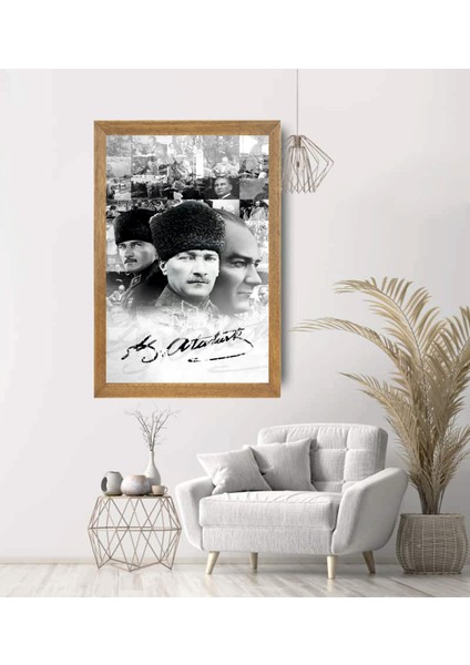 Mustafa Kemal Atatürk Tablo, Çerçeveli Cam Tablo 30X45 cm modelleri