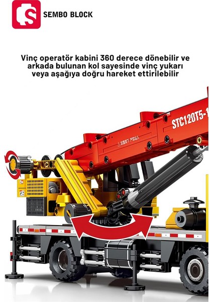 Sany Lisanslı Vinç 991 Parça Yapı Blokları LEGO ile Uyumlu (712022)