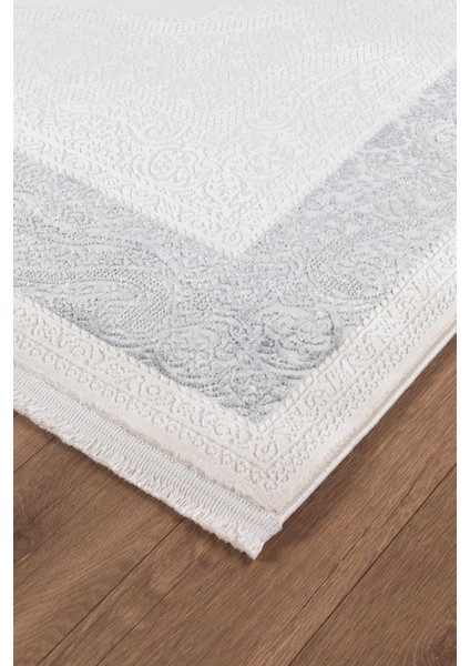 Bienal Saçaklı Modern Dokuma Halı 8654A-GRI