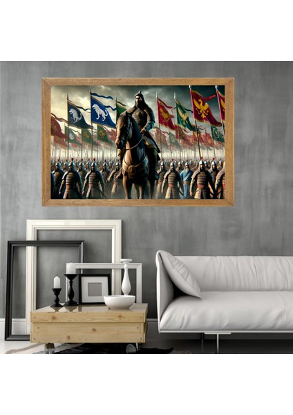 Türk Savaşçı Tablo, Çerçeveli Cam Tablo 20X30 cm