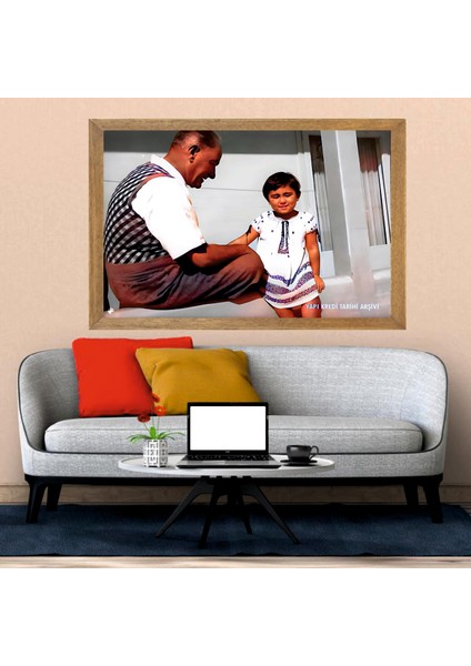 Mustafa Kemal Atatürk Tablo, Çerçeveli Cam Tablo 30X45 cm modelleri