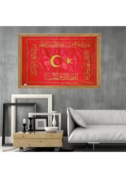 Osmanlı Sancağı Tablo, Çerçeveli Cam Tablo 20X30 cm