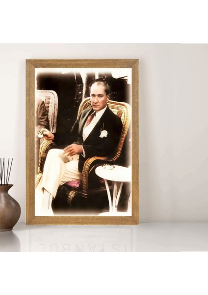 Mustafa Kemal Atatürk Tablo, Çerçeveli Cam Tablo 30X45 cm