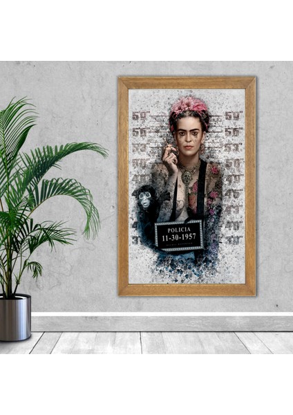 Frida Kahlo Tablo, Çerçeveli Cam Tablo 30X45 cm