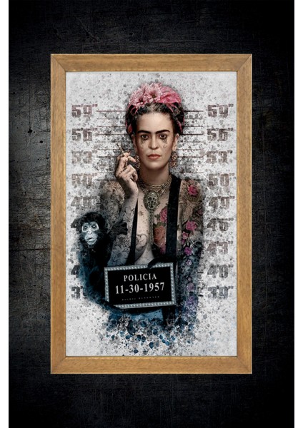 Frida Kahlo Tablo, Çerçeveli Cam Tablo 30X45 cm