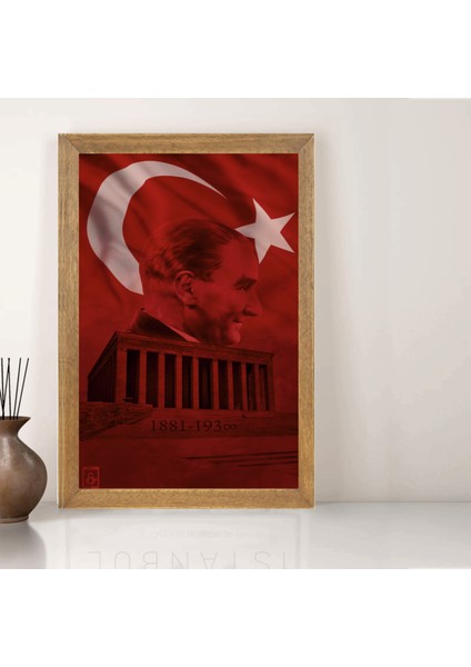 Mustafa Kemal Atatürk Tablo, Çerçeveli Cam Tablo 20X30 cm