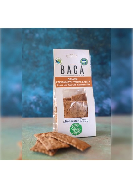 Baca Organik Organik Karabuğdaylı Vegan Yaprak Galeta 55 gr