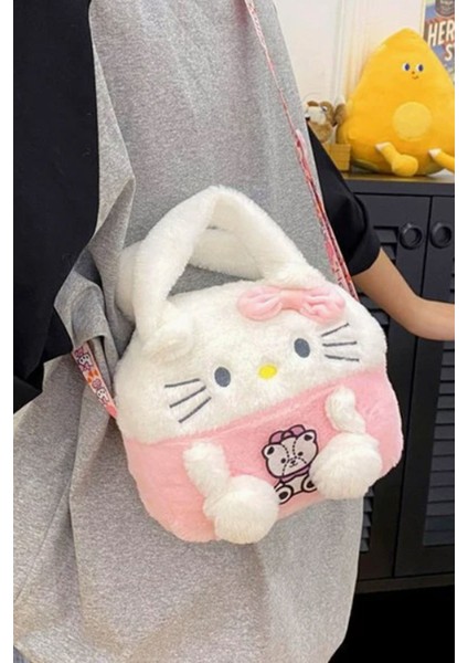 Hello Kitty Peluş Çanta Çapraz Omuz Peluş Çanta Sevimli Peluş El Çantası fiyatları