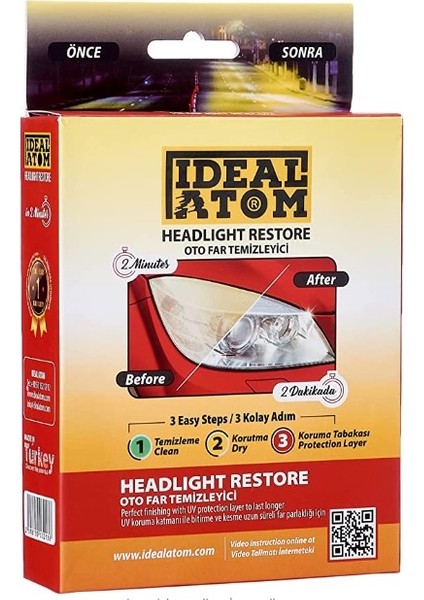 Ideal Atom Oto Far Temizleyici Oto Far Temizleme Set Far Temizleme Far Parlatma