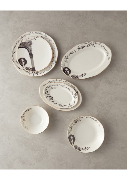 Hera Porselen Kayık Tabak 25 cm Gold fırsatları