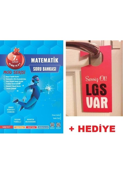 Nartest 7.sınıf Mod Serisi Matematik Soru Bankası + Hediye Lgs Kapı Askılık Uyarı Levha