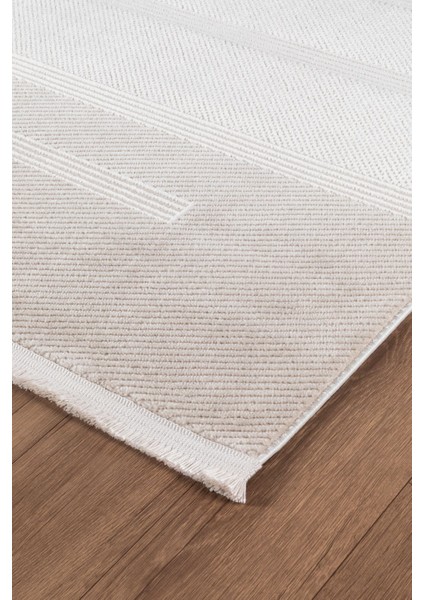 Bienal Saçaklı Modern Dokuma Halı,yüksek Kalite Oturma Odası,salon,mutfak Halısı 8701A-BEJ