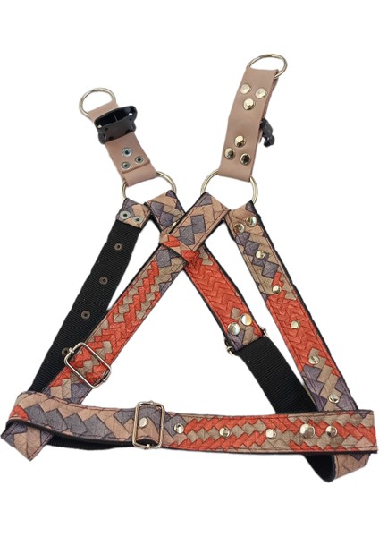 Köpek göğüs tasması orta ırk suni deri renkli genişlik:2,5cm göğüs ölçüsü:40-75cm ayarlamalı dog harness GT1-20