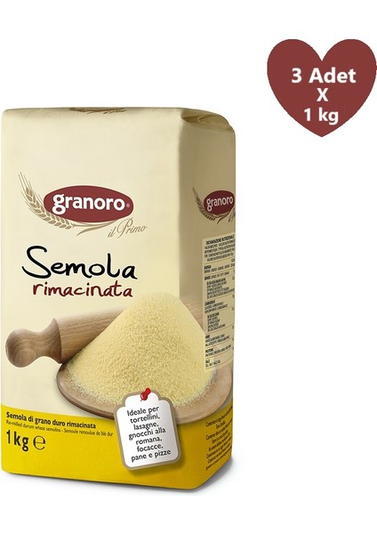 Semolina Durum Buğdayı Irmiği 1 kg X3 Adet