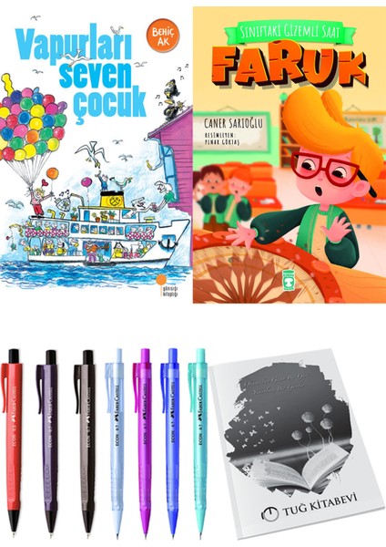 Sınıftaki Gizemli Saat Faruk ve Vapurları Seven Çocuk 2'li Set + Hediyeli
