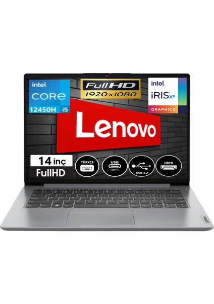 Ideapad 3 Slim Case Intel Core İ5-12450H 16GB Ram 1tb SSD Fdos 14 Inç Full Hd 83EQ000ATR