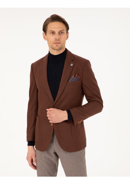 Erkek Kiremit Ex. Slim Fit Ceket 50291930-VR031