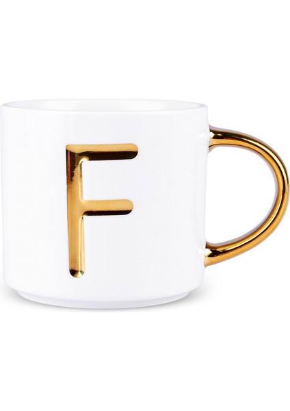 F Harfli Kupa 400 ml Beyaz