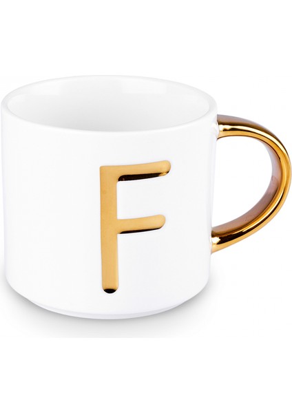 F Harfli Kupa 400 ml Beyaz