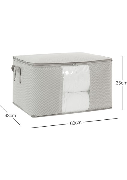 Ocean Home Te x tile Büyük Boy Pvc Pencereli Gri Balıksırtı Hurç 60 x 43 x 35 cm fiyatları