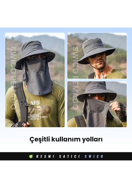 Yüz Kapaklı ve Boyun Kapaklı Balıkçı Şapkası (Yurt Dışından)