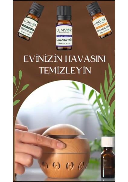 Hava Temizleyici Uçucu Yağı 30 ml 3'lü Set %100 Saf Ve Doğal (ESSENTİAL OİL) Aromaterapi