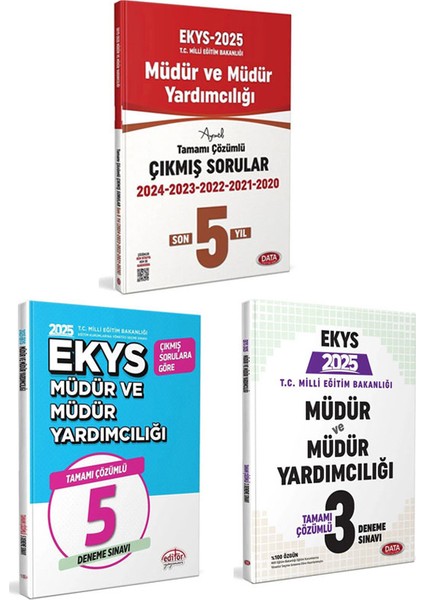 Data Yayınları 2025 MEB Ekys Müdür ve Müdür Yardımcılığı Çıkmış Sorular ve Deneme Sınavı Seti