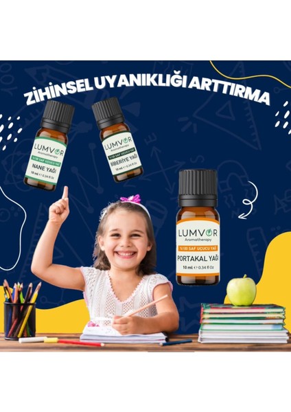 Zihinsel Uyanıklık Uçucu Yağı 3'lü Set 30 ml %100 Saf Ve Doğal (ESSENTİAL OİL) Aromaterapi