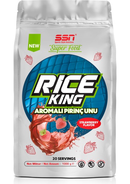 SuperFood Rice King 1000 Gr Aromalı Pirinç Unu ( Çilek )