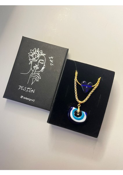 Murano Kalp-Nazar(Harfli) Kolye