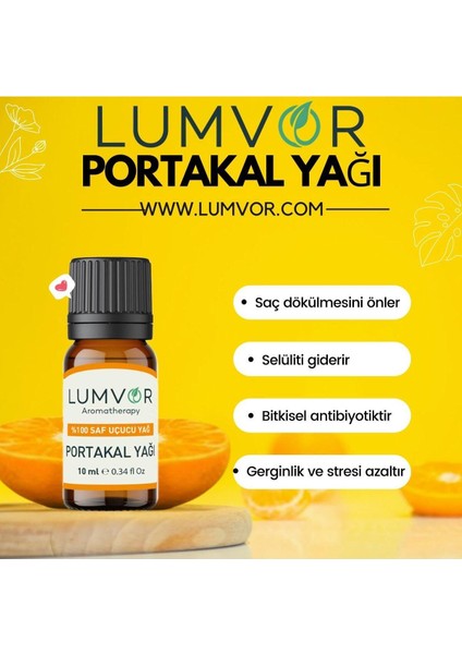 Portakal Uçucu Yağı 10 ml %100 Saf Ve Doğal (ESSENTİAL OİL) Aromaterapi