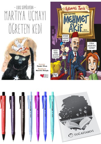 Milli Şairimiz Mehmet Akif ve Martıya Uçmayı Öğreten Kedi 2'li Set + Hediyeli