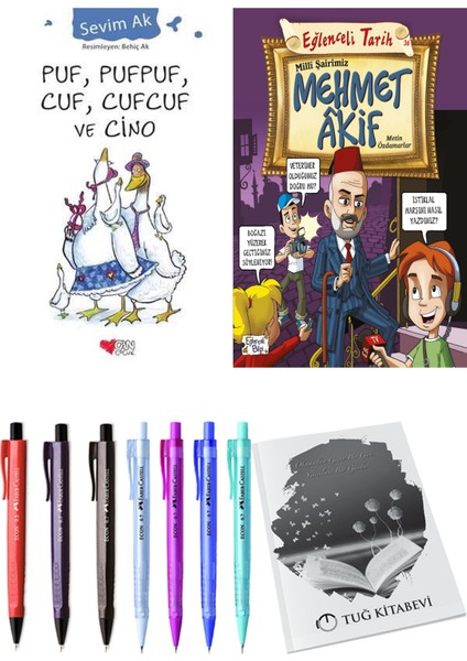 Milli Şairimiz Mehmet Akif ve Puf, Pufpuf, Cuf, Cufcuf ve Cino 2'li Set + Hediyeli