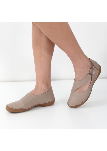 Kadın Vizon Bilekten Lastikli Deri Ayakkabı fiyatları