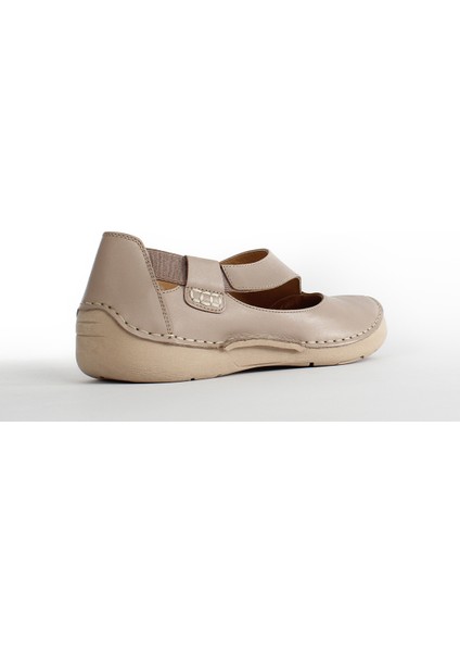 Kadın Vizon Bilekten Lastikli Deri Ayakkabı indirimleri