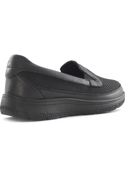 Kadın Siyah Kalın Tabanlı Kumaş Deri Ayakkabı indirimleri