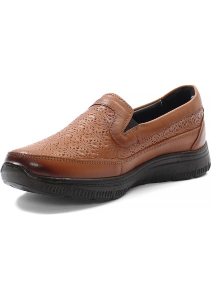 Kadın Taba Lastikli Desenli Deri Ayakkabı fırsatları