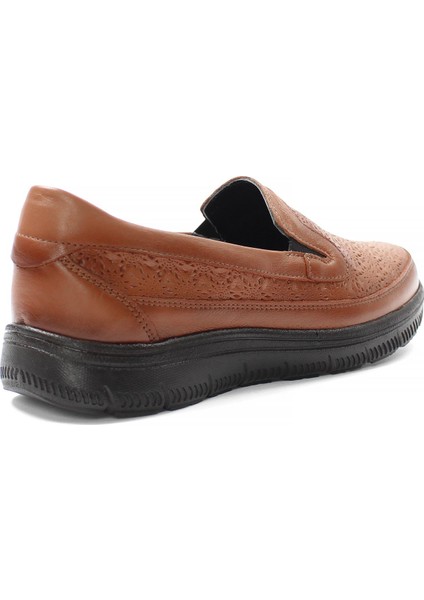 Kadın Taba Lastikli Desenli Deri Ayakkabı indirimleri