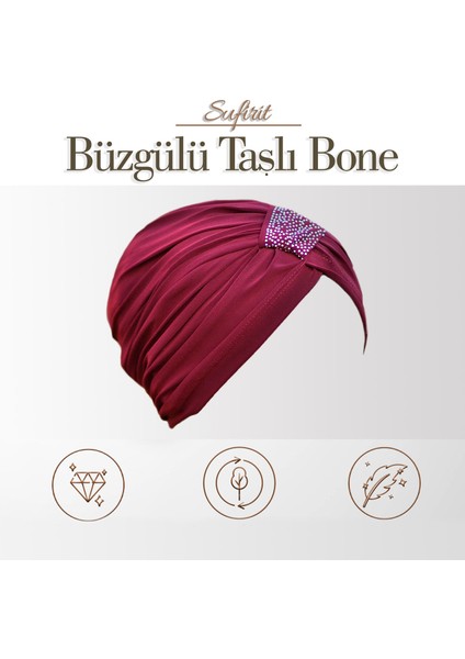 Taşlı Çarpraz Bone - Tesettür Bone - Bone Eşarp- Hazır Bone Şal- Tasarım Bone Modelleri