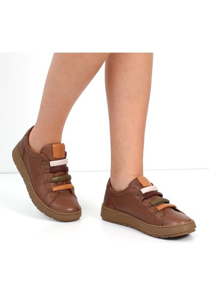 Kadın Ceviz Bağcıklı Kalın Tabanlı Deri Ayakkabı fiyatları