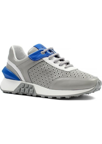 Kadın Gri Bağcıklı Kalın Tabanlı Deri Sneaker modelleri