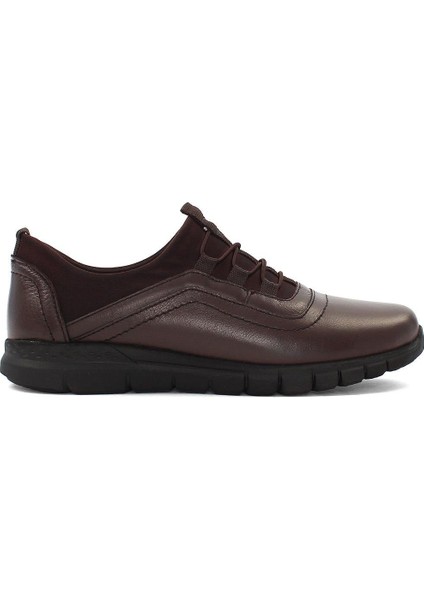 Kadın Kahverengi Bağcıklı Deri Ayakkabı