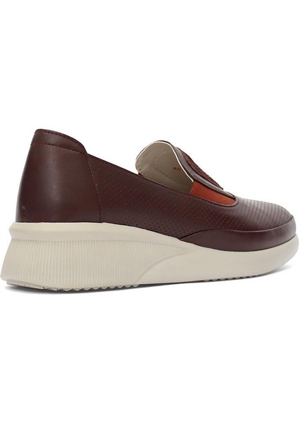 Kadın Kahverengi Dolgu Topuklu Deri Ayakkabı indirimleri